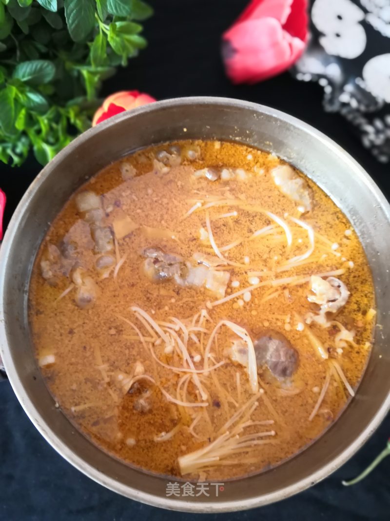 Enoki Mushroom and Fatty Lamb Soup recipe