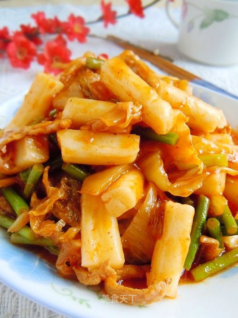 Stir-fried Rice Cake with Spicy Cabbage recipe