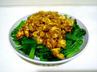 #蛋美食# Egg Sauce with Spinach recipe