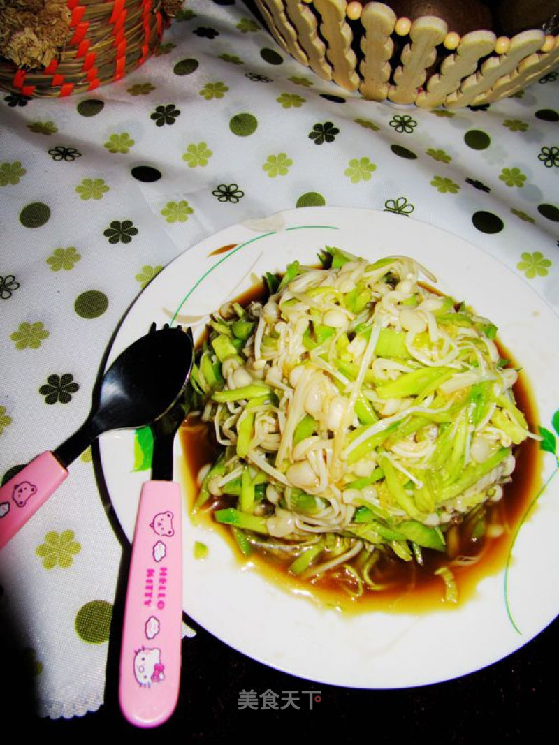 Cucumber with Enoki Mushroom recipe
