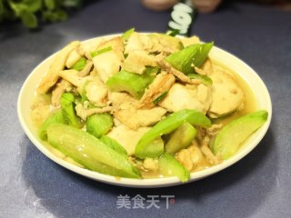 Loofah Stir-fried Tofu recipe