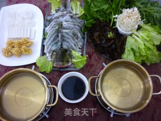 Chicken Soup and Mandarin Fish Hot Pot recipe