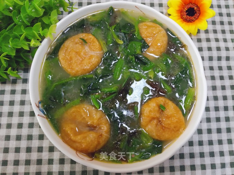 Oily Gluten Vermicelli Spinach Soup recipe