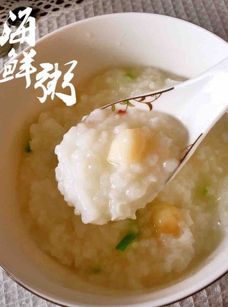 Congee with Scallops and Seafood recipe