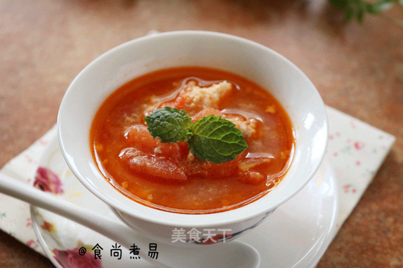 Double Egg Soup with Tomato Minced Meat recipe