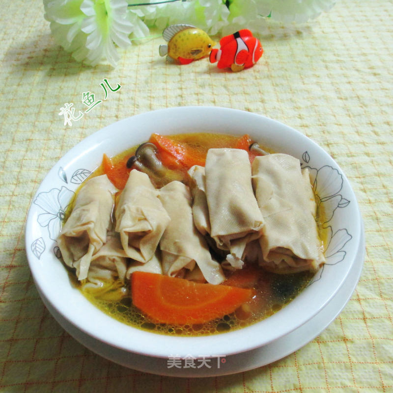 Crab Mushroom and Carrot Noodle Knot recipe