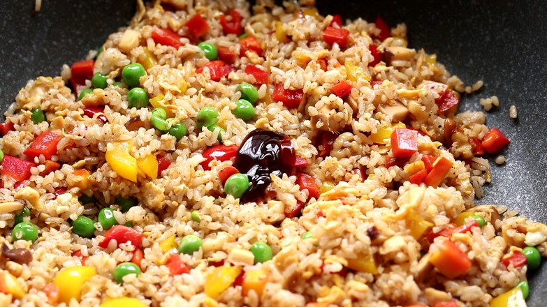 Fried Rice with Walnuts, Vegetables and Eggs recipe
