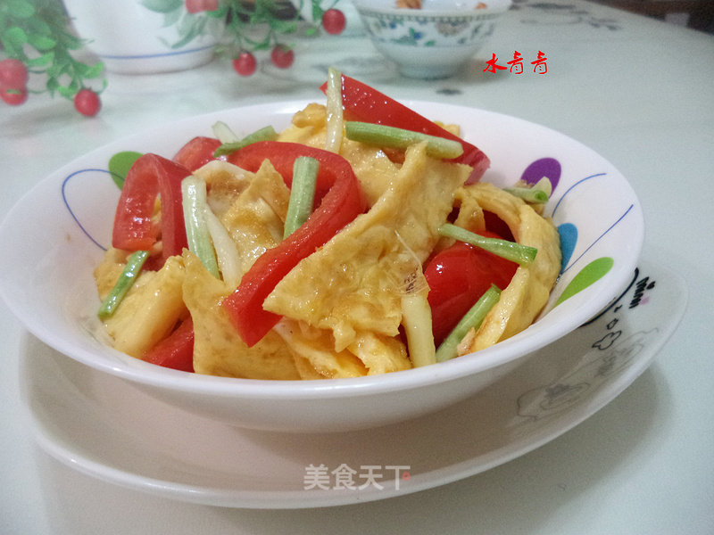 Scrambled Eggs with Big Pepper recipe