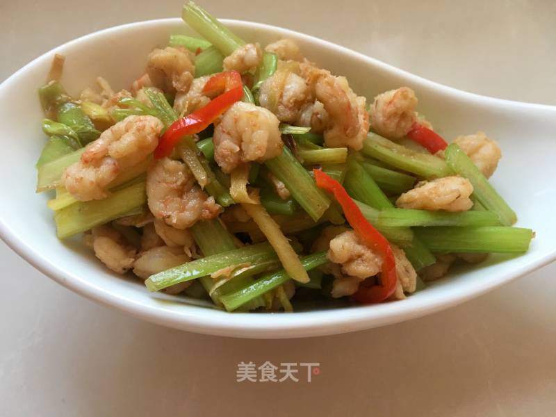 Fried Shrimp with Celery recipe