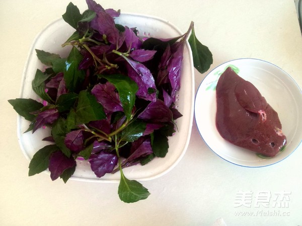 Fried Pork Liver with Purple Back Vegetable recipe