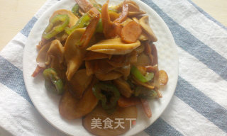 Stir-fried Sausages with Pleurotus Eryngii——eat Well by Yourself recipe