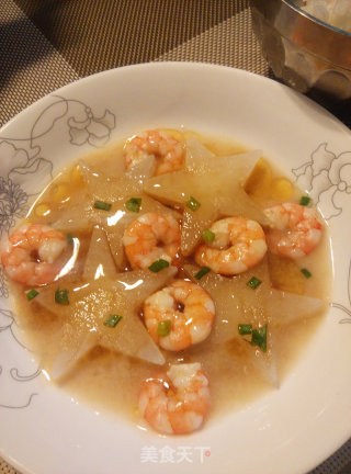 Steamed Prawns with Radish recipe