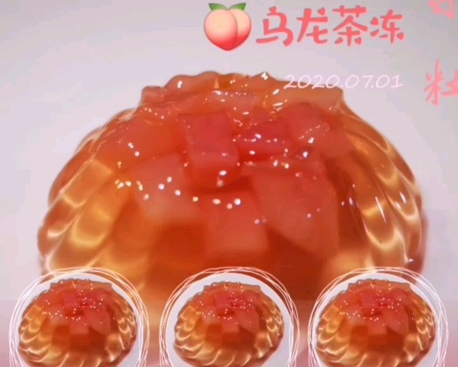 Peach 🍑 Fruit Oolong Tea Jelly (sweet and Sour Super Delicious) recipe