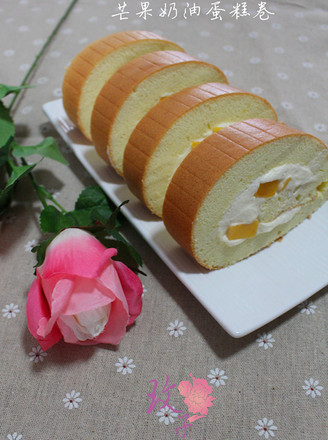 Mango Cream Cake Roll