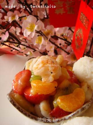 Fried Shrimp with Fruit recipe