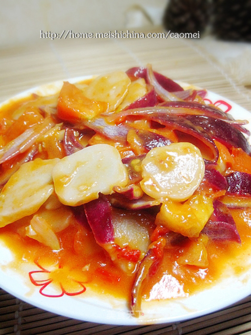 Stir-fried Rice Cake with Tomato (with Homemade Rice Cake Process) recipe