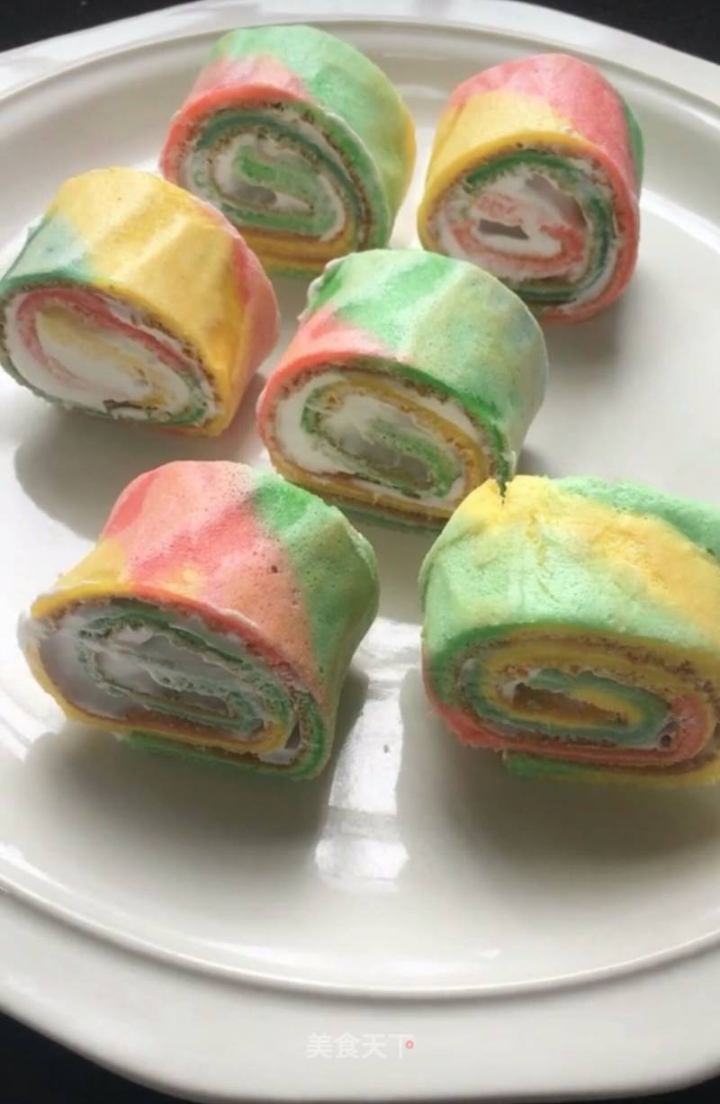 Rainbow Cake Roll recipe