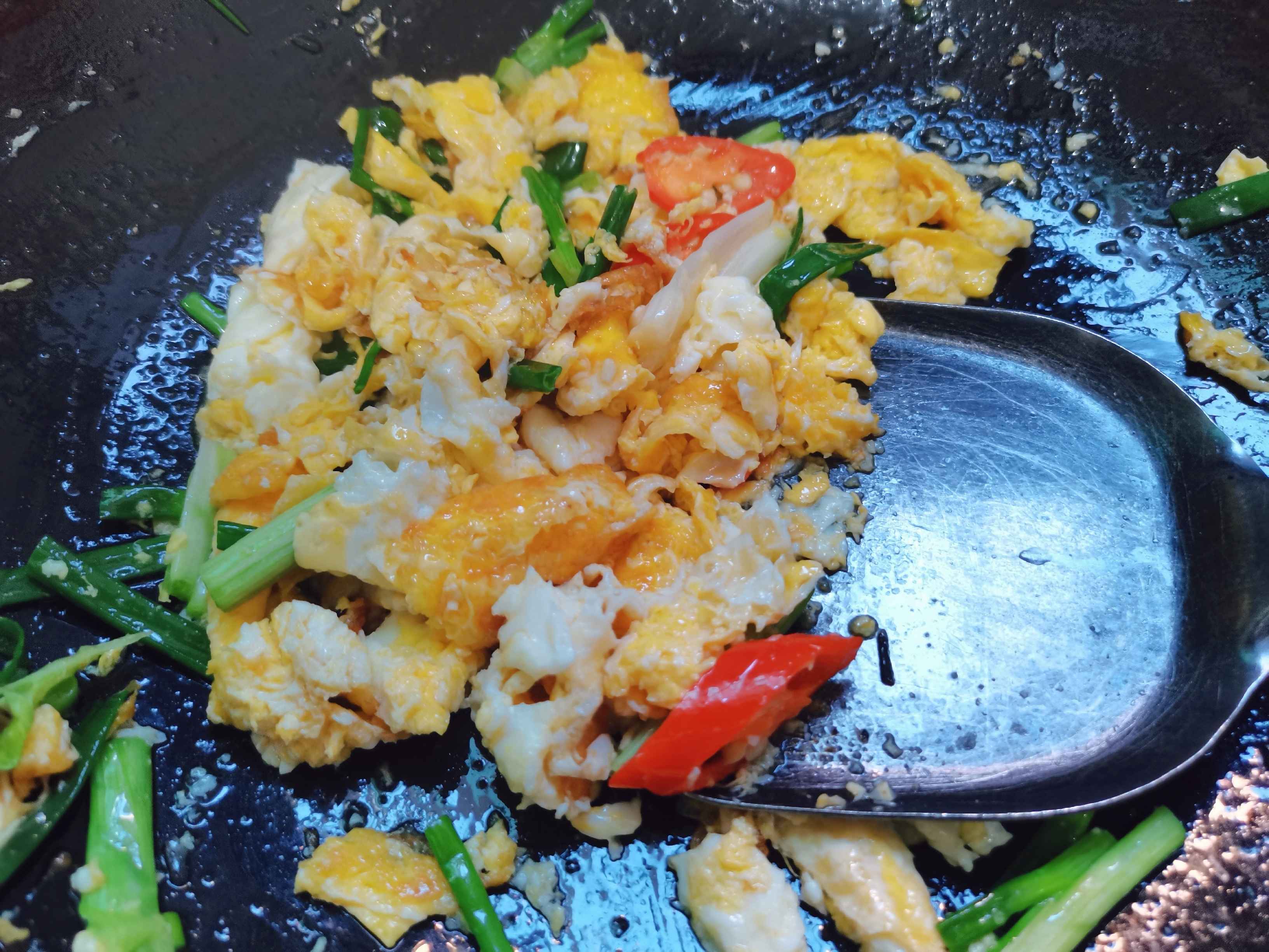 Scrambled Eggs with Green Onions, A Simple and Quick Dish recipe