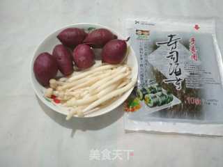 White Mushroom and Purple Potato Sushi recipe