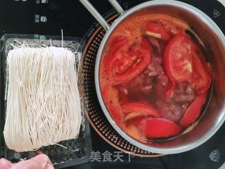 Yam Noodle Paste + Beef + Tomatoes🍅 recipe