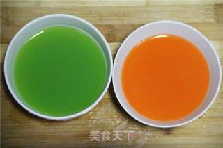 Two-color Fruit and Vegetable Popsicles recipe