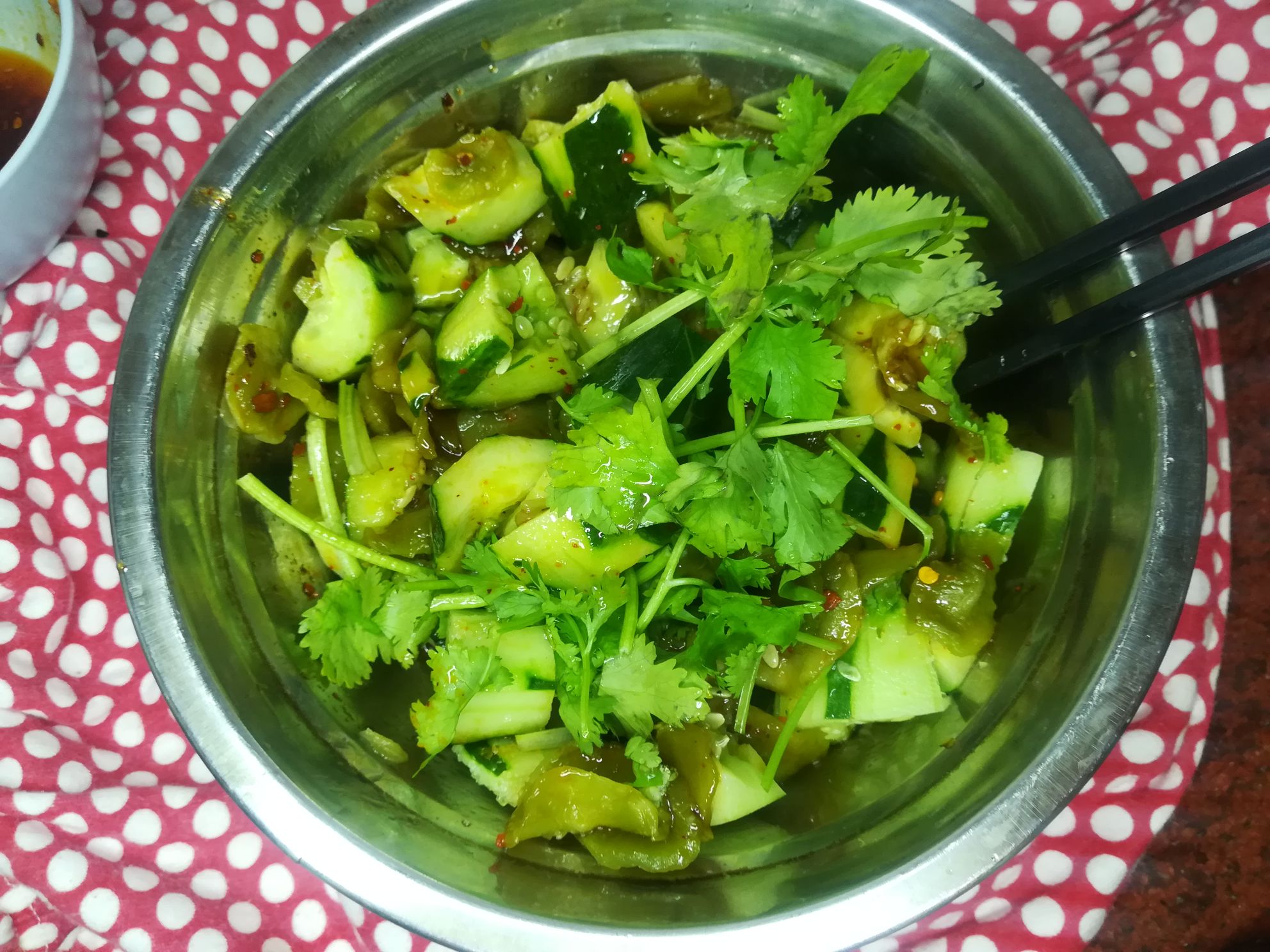 Cucumber Mixed with Dried Lettuce recipe