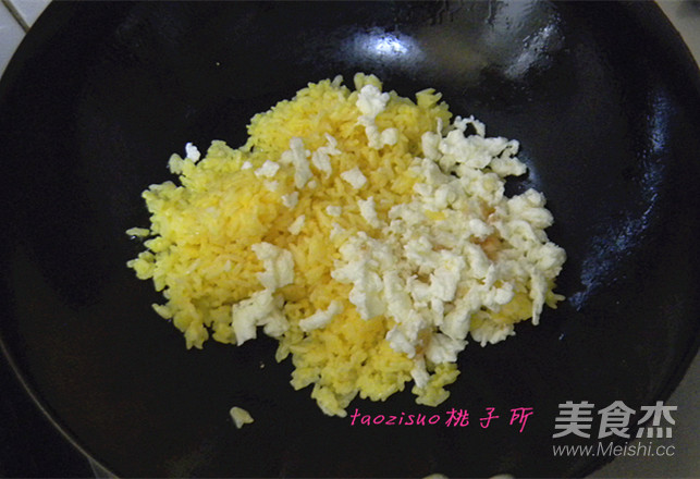 Fried Rice with Golden and Silver Egg recipe