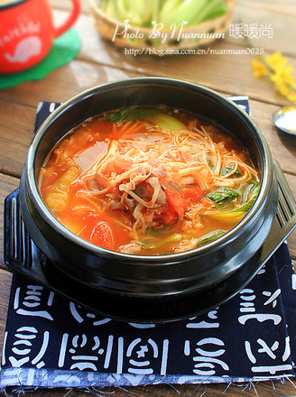 Beef Beef Pot with Tomato and Enoki Mushroom recipe