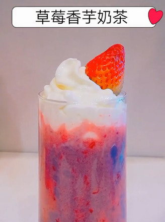 Strawberry Taro Milk Tea recipe