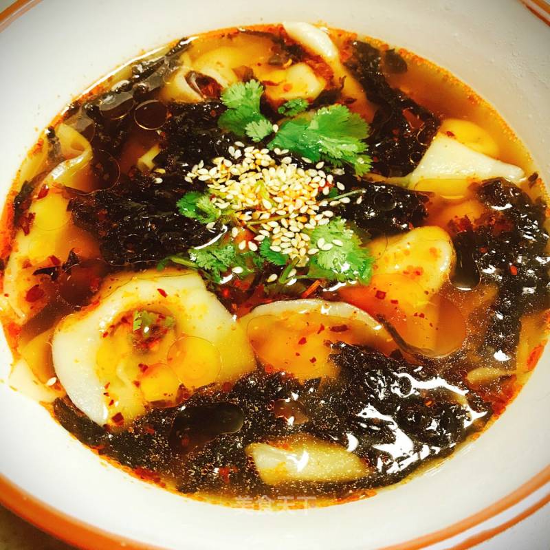 Fresh Fish Wonton in Sour Soup recipe