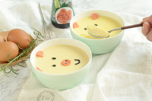 Steamed Egg Custard-defeat The Little Pig Cartoon Monster recipe