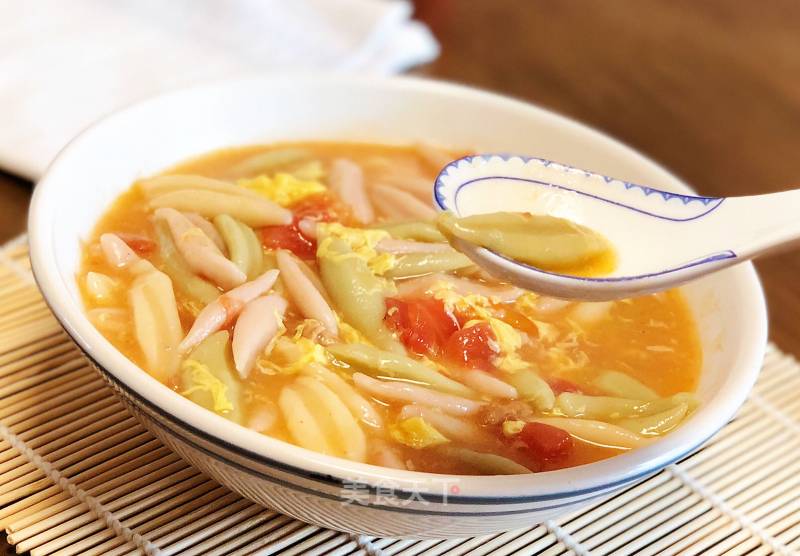 Three-color Noodle Fish with Tomato and Egg recipe