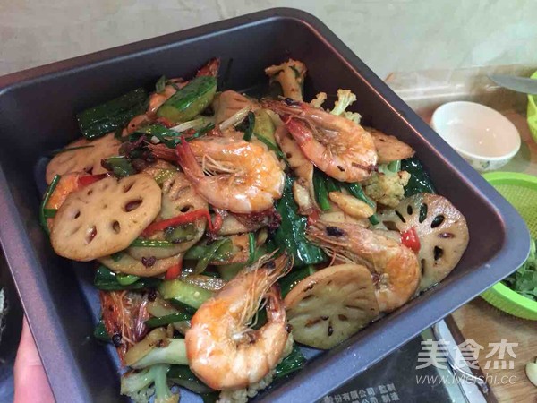 Griddle Shrimp Stir-fried Vegetarian Vegetables recipe