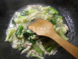 Cauliflower Soup with Pork Celestial Cabbage recipe