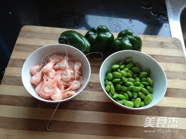 Green Pepper Edamame Millet Shrimp recipe