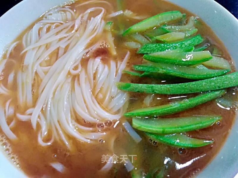 Zucchini Noodle Soup with Shrimp Brain Oil