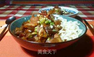 Pork Noodles with Eggplant and Green Bean Sauce recipe