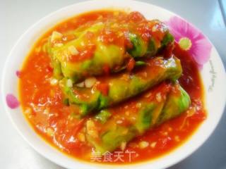 【flower Cabbage】-tomato Sauce and Tofu Cabbage Roll recipe