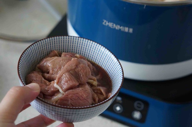 Beef Meatball Soup with Mushroom and Tomato Sauce recipe