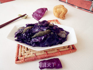 Roasted Purple Cabbage with Hericium recipe