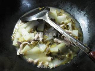 Pork Belly with Pickled Vegetables and Boiled Winter Melon recipe