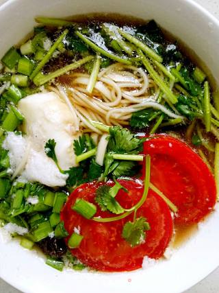 Hot Noodle Soup with Mung Bean Sprouts and Vegetables recipe