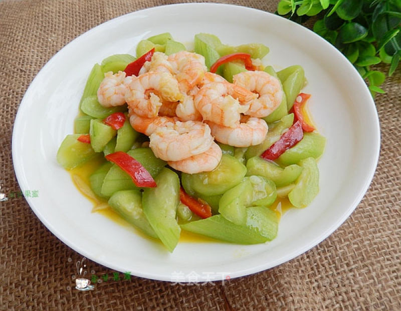Fried Loofah with Shrimp recipe