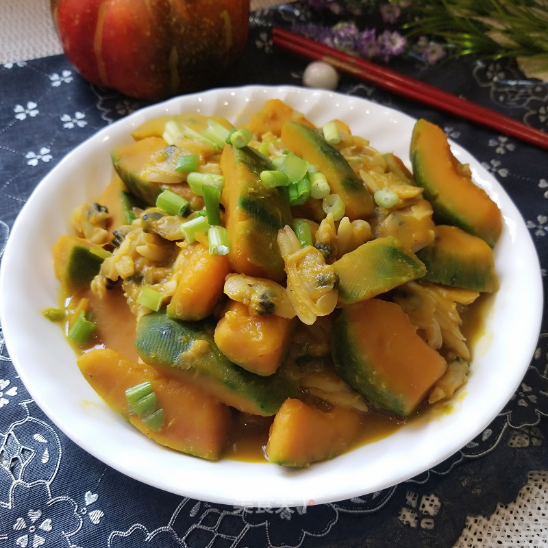 Boiled Pumpkin with Clam Meat recipe