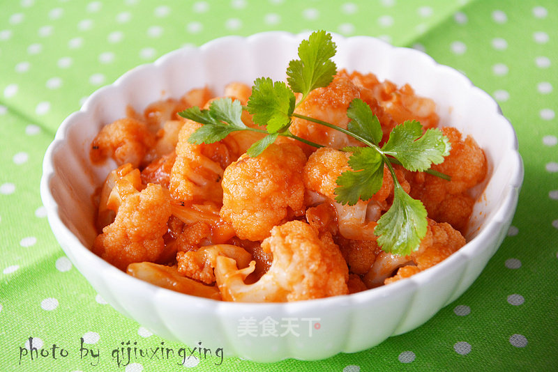 Cauliflower with Tomato Sauce and Shrimp Skin recipe