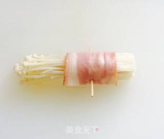 Bacon Roll with Enoki Mushroom recipe