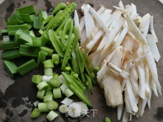 Fried Pleurotus Eryngii with Sweet Beans recipe