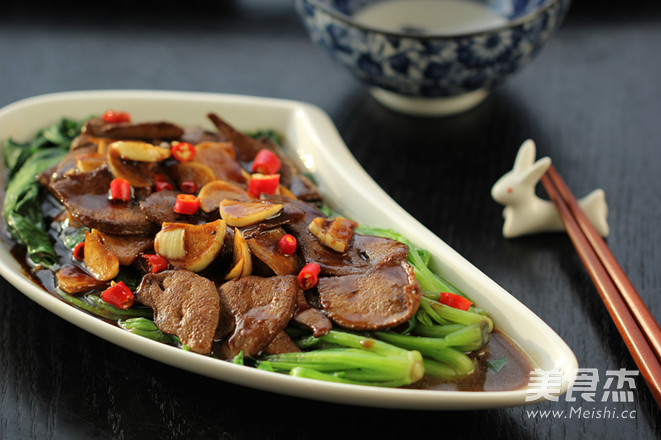 Pork Liver and Spinach with Oyster Sauce recipe