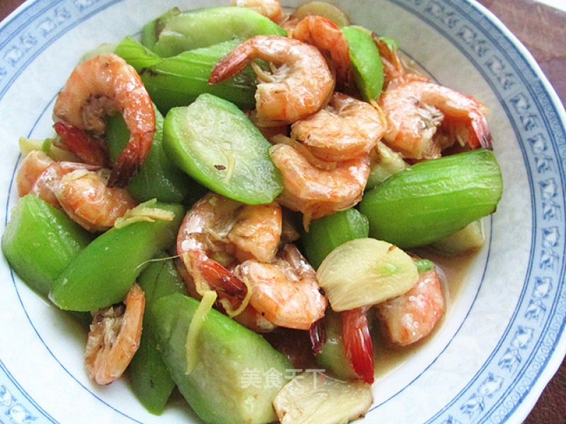 Loofah Fried Shrimp recipe