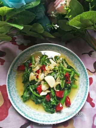 Stir-fried Shrimp Skins with Rape Moss recipe